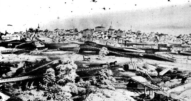 A bird's eye view of Belleville in 1859